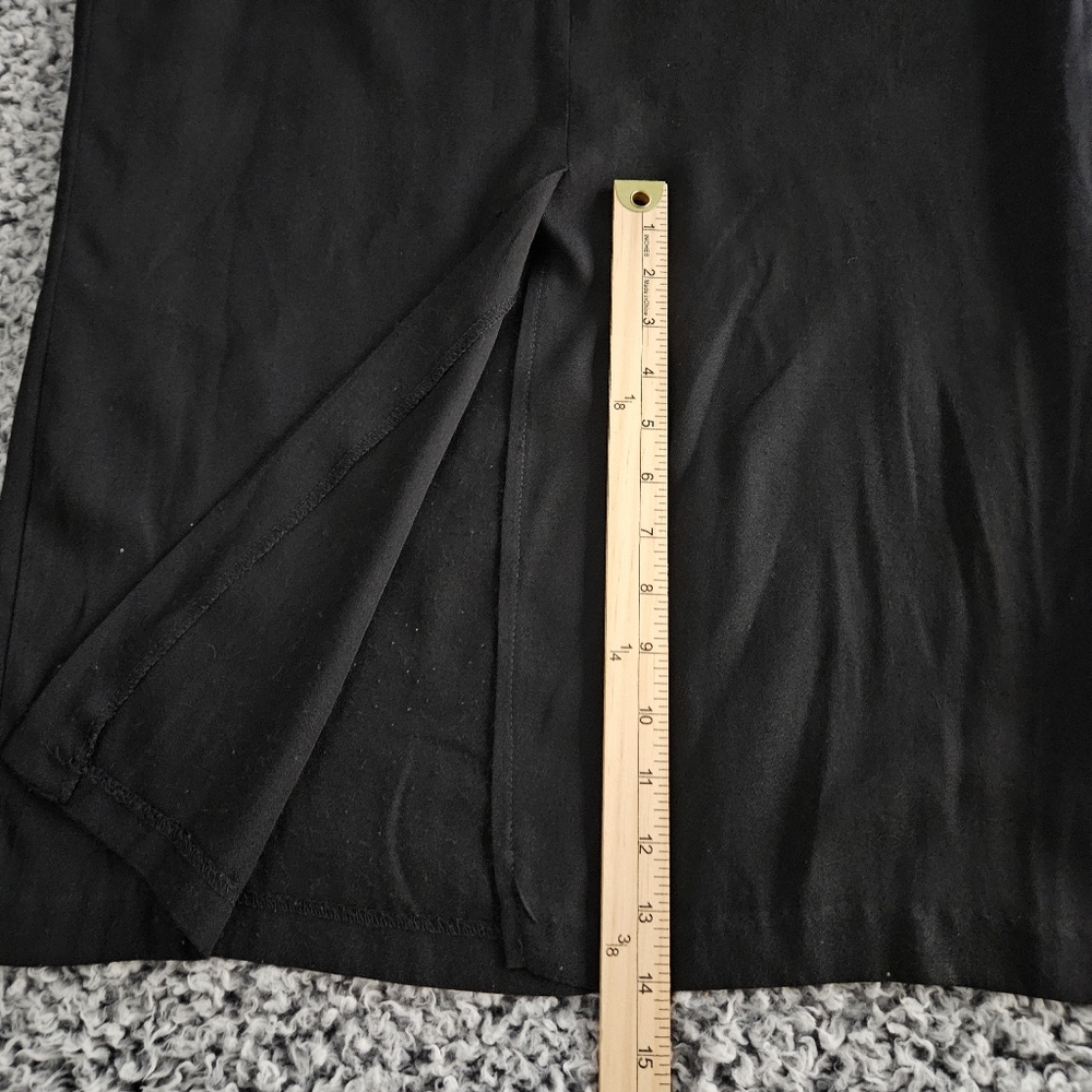 Vintage Brioche Black Midi Dress US XS S Long Sleeve Witchy Wednesday Addams - Picture 14 of 14